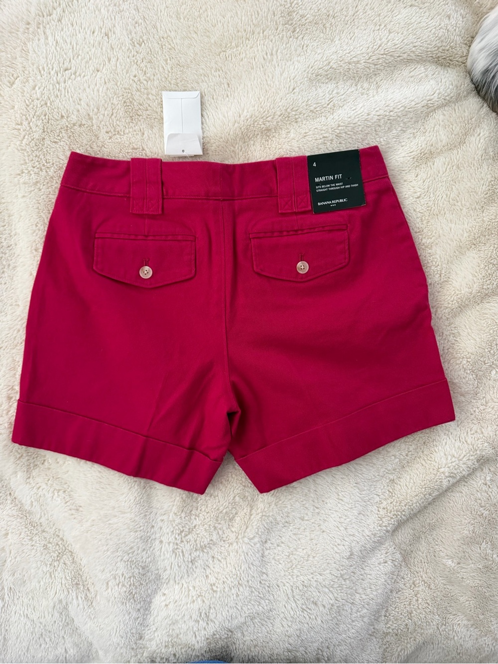 Banana Republic Raspberry Red Cuffed Bermuda Shorts - Picture 4 of 11